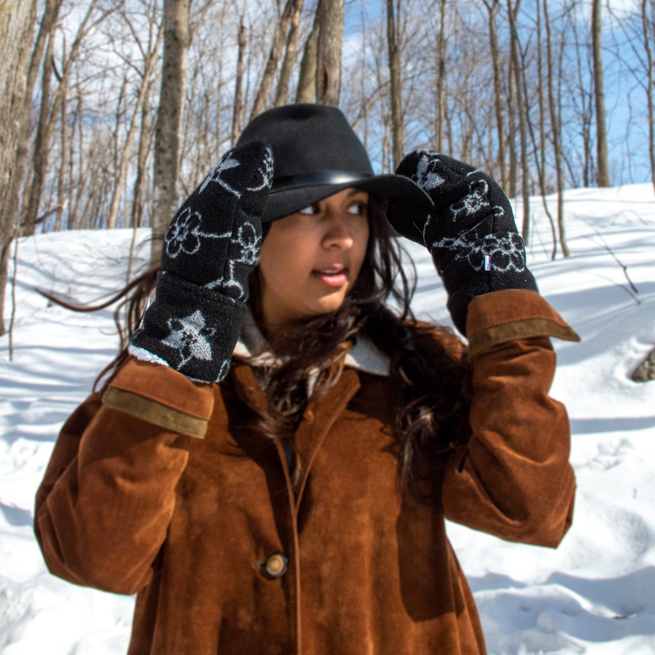 Fleurs Sherpa Mittens